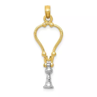 Real 14kt Two-Tone 3-D Stethoscope Pendant • $245.23