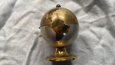 VINTAGE Brass Earth World Map Globe Table Lighter Brass Mid Century Modern • $49.87