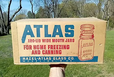 RARE Vintage Blue Hazel Atlas Mason Jar Empty Cardboard Shipping Box Wheeling WV • $19.95