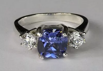 Women Wedding Ring Solid 950 Platinum Natural Diamond 0.50 Carat Band Tanzanite • £1163.80