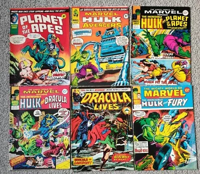 The Mighty World Of Marvel Comics Planet Of The Apes Dracula Lives Bundle • £5