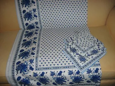 French Tablecloth (56 X 55 ) W/matching Napkins (20  X 17 1/2 )(Vent Du Sud) • $65