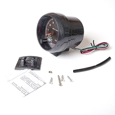 $16.82 • Buy Universal 3.75  Car Tachometer Tacho Gauge Meter Carbon Fibre 0-8000RPM US F0Q5