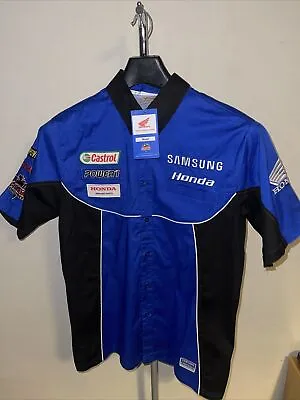 HONDA SAMSUNG CASTROL MOTO RACING BUTTON SHIRT SIZE Small • £45