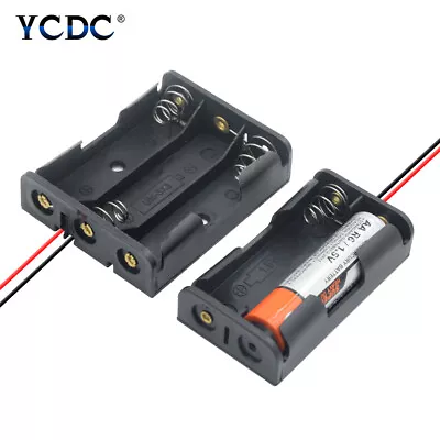 AA Battery Holder Plastic Cells Case Box With Lead Cables 1/2/3/4 Slots • $4.02