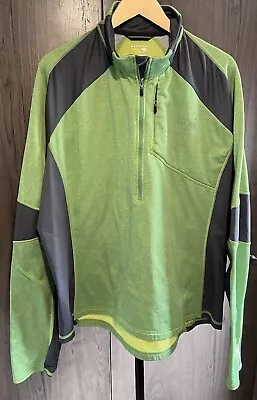 Mountain Hardwear 1/2 Zip Green Gray Pullover Mid-weight Layer Sweater Sz XXL • $12.89