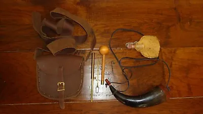 Leather Shooting Possibles Bag Horn Capper Measure Pick Muzzleloader ACC5 • $125