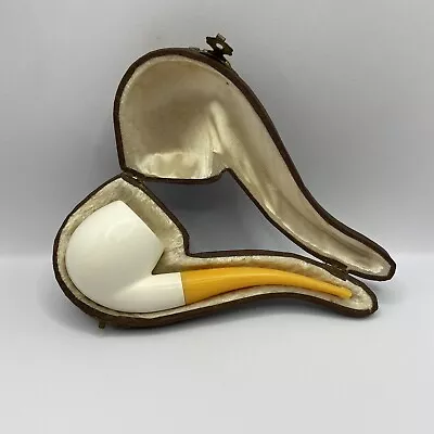 Vintage 70's Meerschaum Pipe With Case New Never Smoked Handmade In Turkey  • $50.99