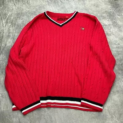 Cat Bird Seat Sweater Men 2XLarge Red Black White Louisville Cardinal Classic • $19.18