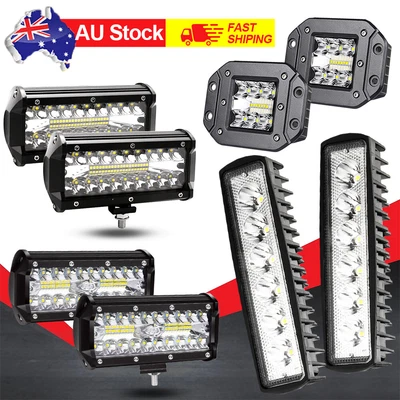 5/6/7 Inch LED Work Light Spot Flood Light Bar Reverse Fog Lights 4WD Combo Beam • $37.45