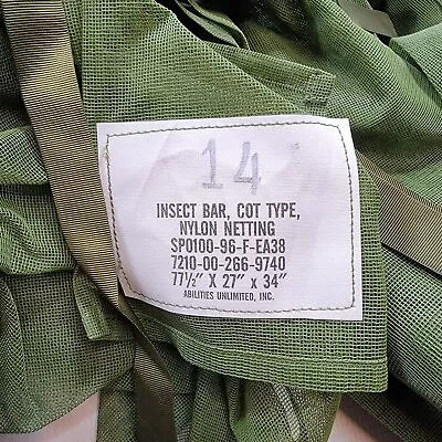 New Military Olive Green Cot Insect Bar Field Type Nylon Netting 77.5x27x34  • $22.45