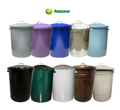 Large 90l Metal Dustbin Trash Rubbish Recycle Waste Storage Bin Parasene Uk Made • £23.99