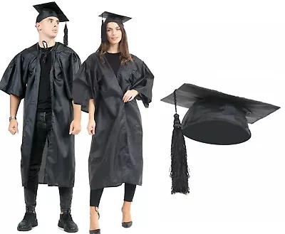 Adult Academic University Graduation Gown & Mortarboard Hat Bachelor BA Cap Hats • £6.49