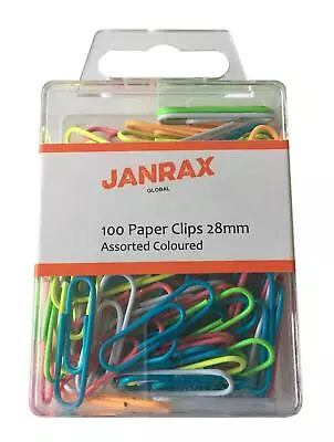 Pack Of 100 Assorted Coloured 28mm Paper Clips In Hang Pack • £3.49