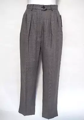 Ralph Lauren Black & Gray Houndstooth Pleated Front Dress Pants Size 4P • $20.80