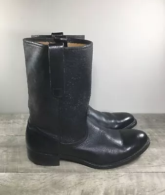 Sears Made In USA Motorcycle Biker Leather Work Pull On Boots Size 10.5 Vintage • $144.49