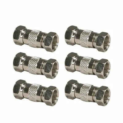 6 Lot F-Type Male To Male Dual Inline Coupler Screw Connector Coax Coaxial Cable • $8.85