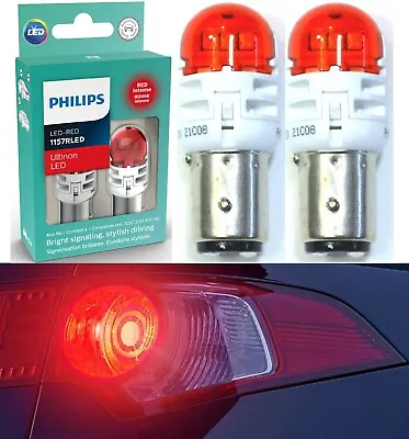 Philips Ultinon LED Light 1157 Red Two Bulbs Stop Brake Replace Stock Lamp OE • $25.65