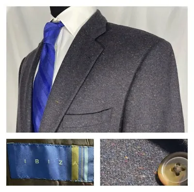 Ibiza Argo Deep Violet Wool Cashmere Multi Yarn Fleck Sport Coat Jacket 42+ • $49.95