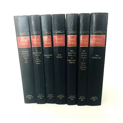 Vintage Mark Twain Complete Novels Set Of 7 Nelson Doubleday Blue Hard Cover • $47.99