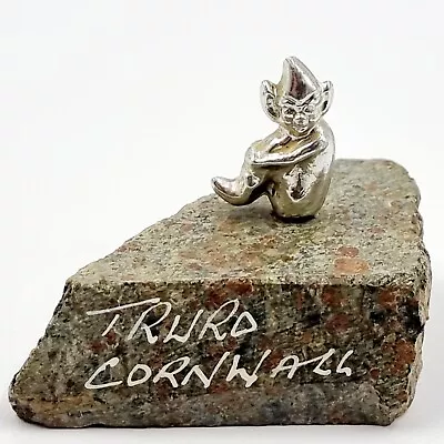 £13.90 • Buy Lucky Pixie Sat On A Granite Good Luck Cornish Truro Cornwall Vintage Souvenir