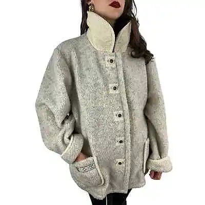 1970's Reversible Gray Thick Sweater Coat • $105