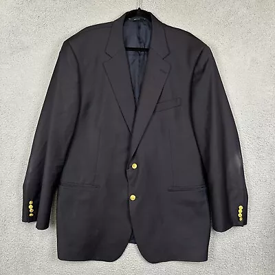 Brooks Brothers Blazer Mens 48 L Navy Blue Loro Piana 100% Wool Madison 2 Button • $34.77