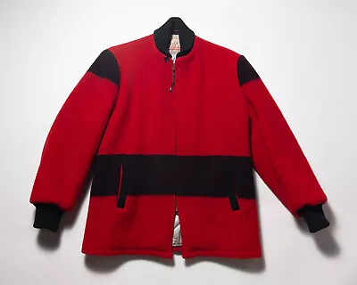 50's VTG LAKELAND CLICKER RED BLACK WOOL CAR CLUB PHARAOH COAT JACKET BLANKET S • $274.99