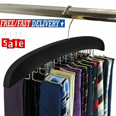 Multi-Function Tie Hanger Rack Organizer Belt Holder Necktie Storage Rack Black • $13.01