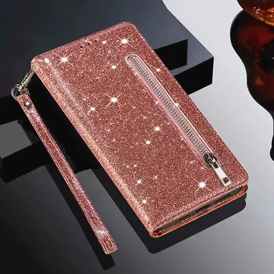 For Google Pixel 7 Pro 7a 6 Pro 6a 8 Luxury Bling Leather Flip Strap Wallet Case • $12.95