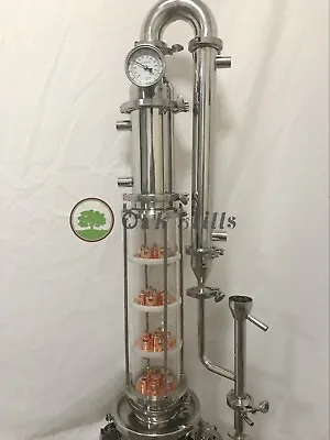 4  Glass Moonshine Flute Still Column With Copper Bubble Plates  • $650