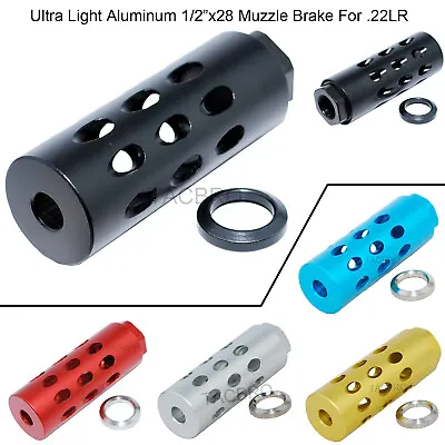 Aluminum 1/2''x28 TPI Muzzle Brake For .22LR/.223/5.56 • $29.99