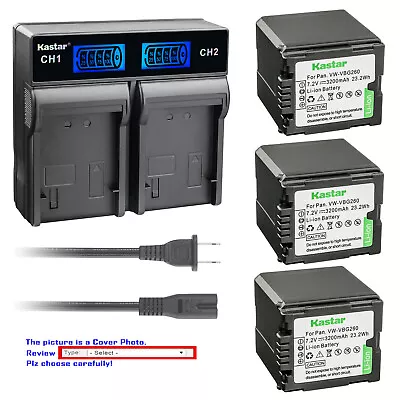 Kastar Battery LCD Rapid Charger For Panasonic VW-VBG260 VW-VBG260-K VWVBG260PPK • $19.99