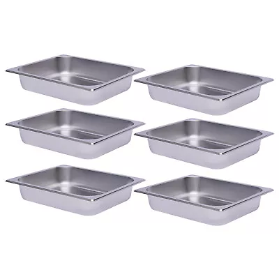 6pcs Food Warmer Steam Pans Countertop Rectangle Chafing Dish Buffet Server Set • $33.25