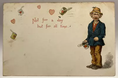 Hobo Valentine Tin Cans Vintage Romance Postcard • $3.65