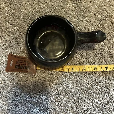 McCoy Black Soup Bowl With Handle USA Dinnerware Pottery- • $8