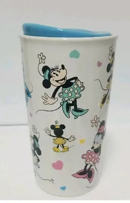 Disney Parks Minnie Mouse Allover Print Ceramic Travel Coffee Mug Tumbler 12 Oz  • $15.99