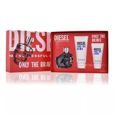 £45.99 • Buy DIESEL ONLY THE BRAVE GIFT SET 75ML EDT SPRAY + 100ML + 50ML SHOWER GEL - New