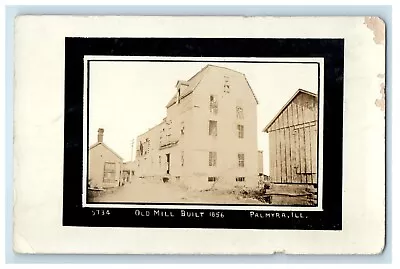 View Of Old Mill Built 1856 Palmyra Illinois IL RPPC Photo Vintage Postcard • $119.95