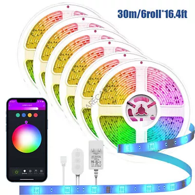 Music Sync Smart Wifi LED Strip Lights 5050 RGB Work W/ Alexa Google App Control • $38.99