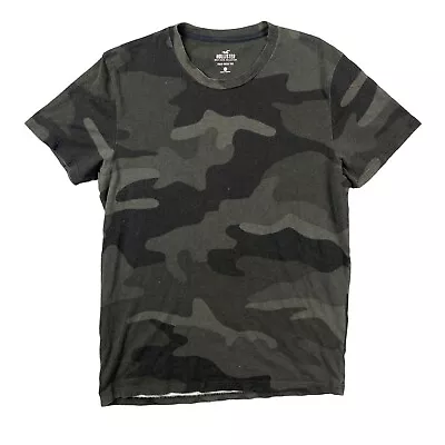 HOLLISTER California Mens Shirt Black Camo Cotton SS Tee Size Medium Surf Logo • $5.94