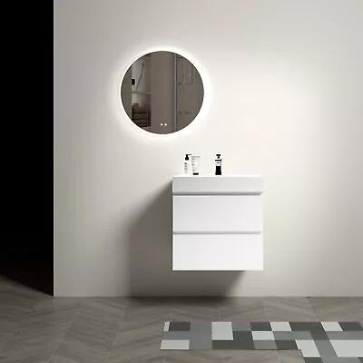 24 White Bathroom Vanity With SinkWall Mounted Bathroom Vanity For Modern Style • $517.40