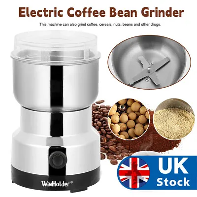 Electric Coffee Grinder Household Cereals Nuts Spices Beans Flour Mill Machine • £11.99