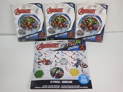 Marvel Avengers Party Supplies 12pcs Swirl Decorations 3 Foil Balloons 18  Round • $20