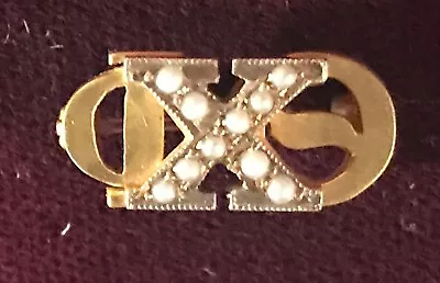 $99.99 • Buy Vintage Phi Chi Omega ΦXΘ Sorority Pin Gold & Pearls 1944 SMU
