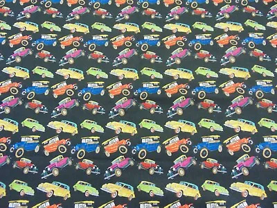 Marshal Dry Goods Cotton Quilt Fabric Vintage Cars All Over Print 1yd X 44  • $12