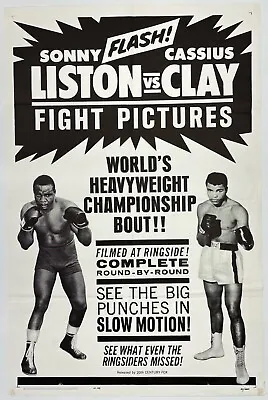 1964 Cassius Clay Muhammad Ali Vs. Sonny Liston Original Fight Poster 27 X 41 • $1399.99