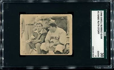 1948 Swell Bubble Gum The Babe Ruth Story #1 In The Making Yankees - SGC 2 • $56