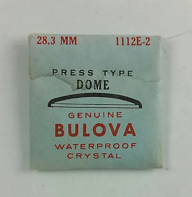 VINTAGE BULOVA PRESS TYPE DOME WATCH CRYSTAL - 28.3mm - PART# 1112E-2 • $17.50
