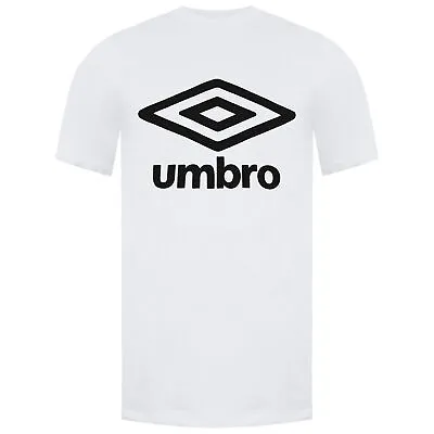 Umbro Short Sleeve Crew Neck White Mens Large Logo T-Shirt 65352U 13V • £13.49